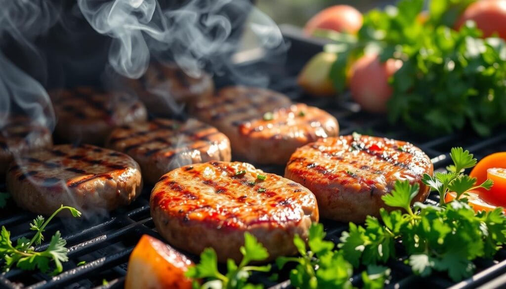 grilling beef patties