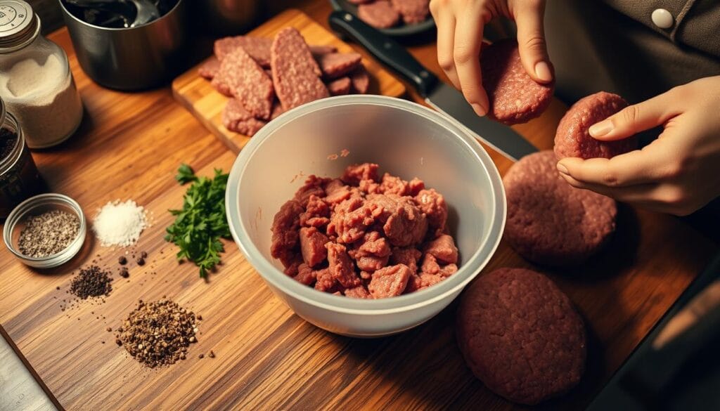 making beef patties