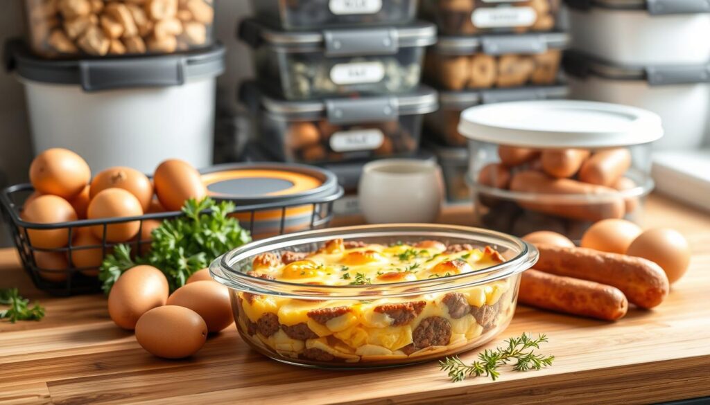 sausage hash brown egg bake storage