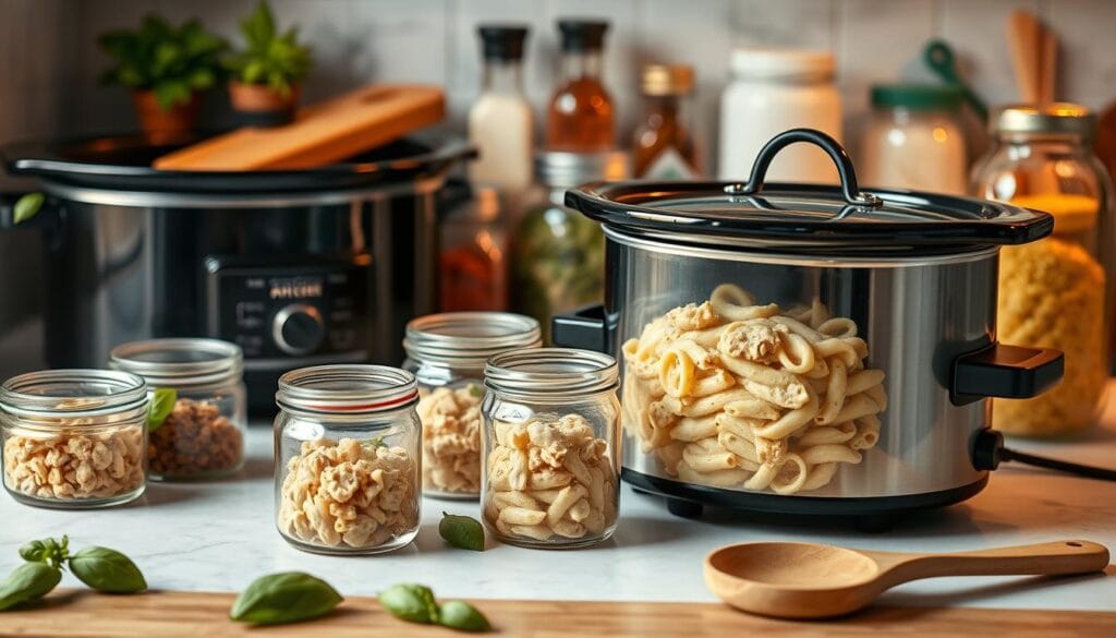 Slow Cooker Chicken Pasta Storage